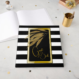 Art Deco Guld Ro Löv Black Rand Bröllop Gästböcker