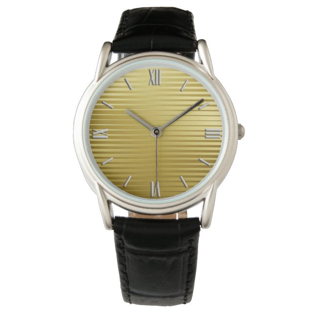 Art Deco Guld Satin Rand Armbandsur (Framsida)