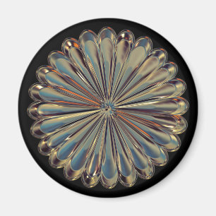 Art deco guld snäcka blommans metallutseende i  fl magnet