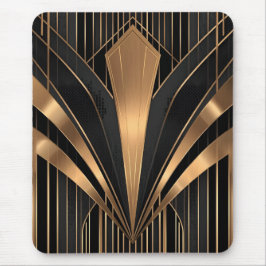 Art Deco Guld Solstrålning Lyx Geometri Musmatta