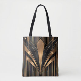 Art Deco Guld Solstrålning Lyxgeometri Tygkasse