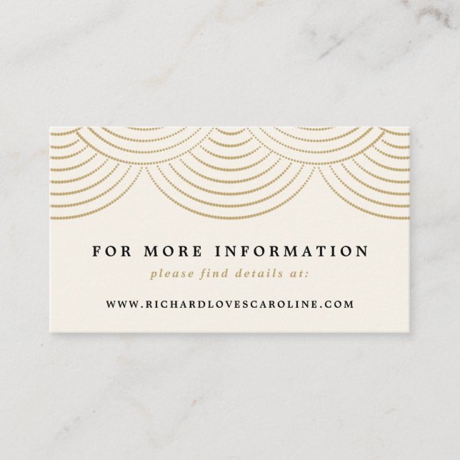 Art Deco Guld Strängljus Webbplats Införande Kort (Framsida)