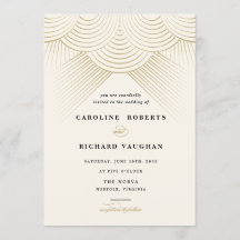 Art Deco Guld String Ljus bröllopsinbjudan