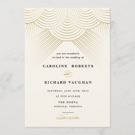 Art Deco Guld String Ljus bröllopsinbjudan Inbjudningar