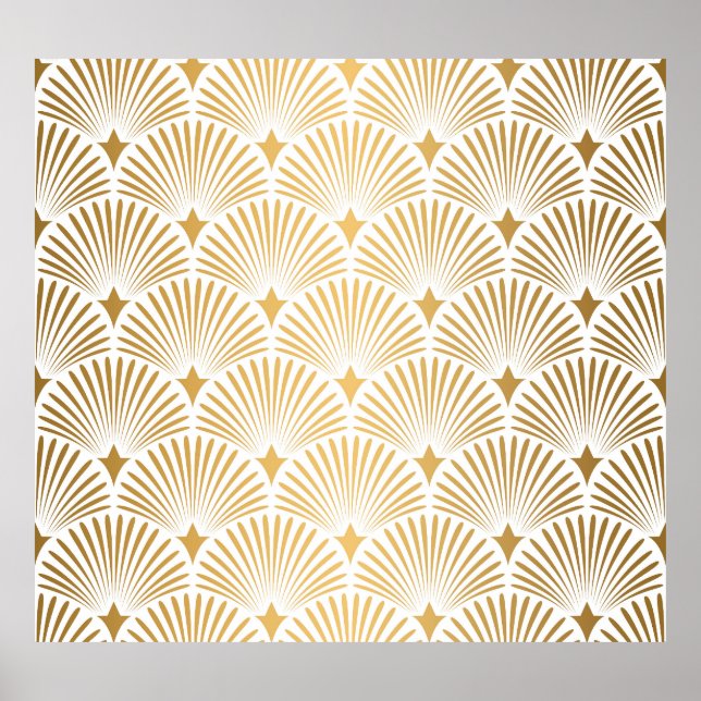 Art Deco: Guld-White Elegance. Poster (Framsidan)
