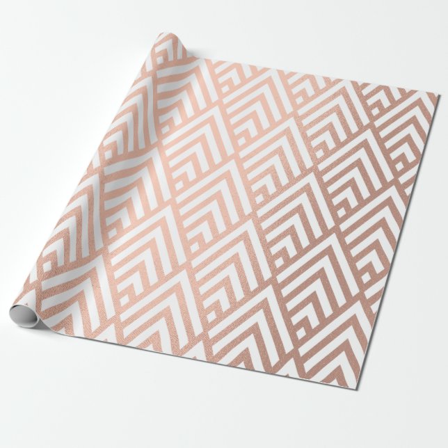 Art Deco Guld White Scales stam Geometry of Tribal Presentpapper (Utrullad)