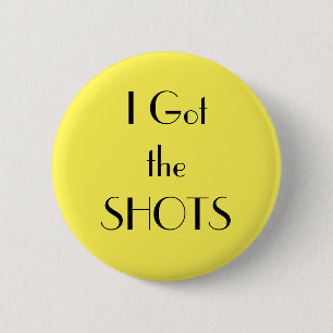 Art Deco Gult I har av SHOTS-vaccinationsknappen Knapp