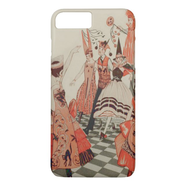 Art Deco Halloweenfest Svart Katt Pumpa Case-Mate iPhone Skal (Baksida)