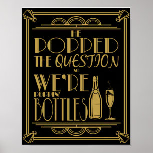 Art Deco "Han pop the Query" Skriv ut Poster