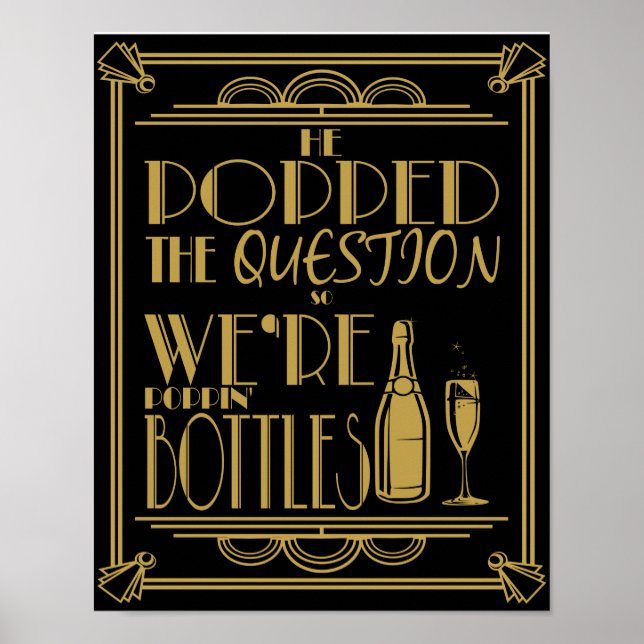 Art Deco "Han pop the Query" Skriv ut Poster (Framsidan)