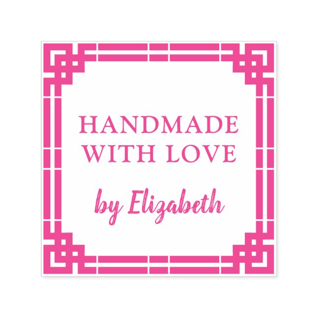Art deco Handmade med Kärlek Självfärgande Stämpel (Design)