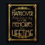 Art deco hangover-tecknet party-tecken bröllop, gu fototryck<br><div class="desc">bröllop-tecken</div>