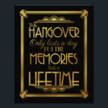 Art deco hangover-tecknet party-tecken bröllop, gu fototryck<br><div class="desc">bröllop-tecken</div>