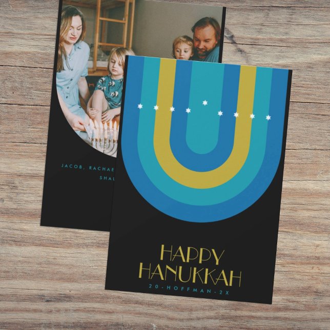 ART DECO HANUKKAH HELGDAG CARD JULKORT (Skapare uppladdad)