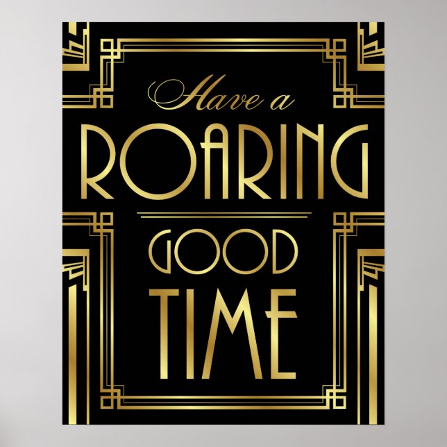 Art Deco har en ROARING BRA TIME Skriv ut Poster (Framsidan)