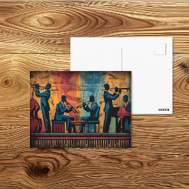 Art Deco Harlem Renaissance Jazzorkester Konst Vykort