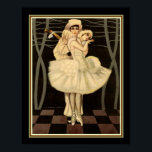 Art Deco Harlequin Print- "Pierrot & Pierrette" Poster<br><div class="desc">Giovanni Nanni's Pierrot & Pierrette Art Deco Harlequin Print- Finns i 11 x 14 och 16 x 20</div>
