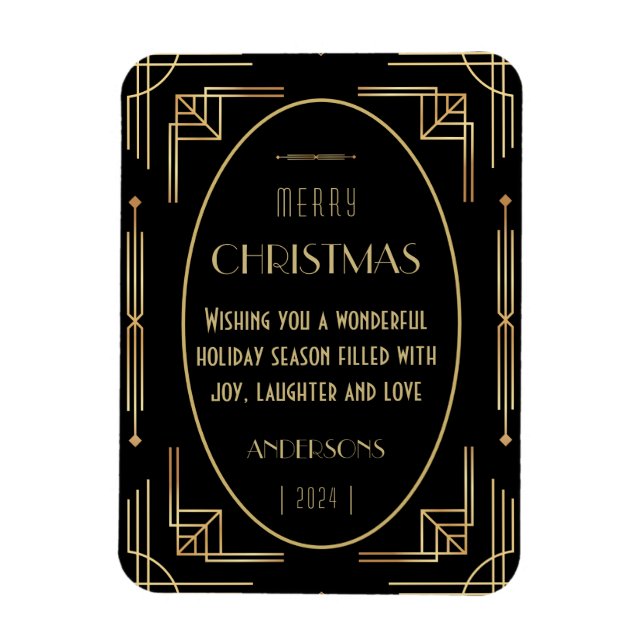 Art deco-helgdag fotomagnet magnet (Vertikal)