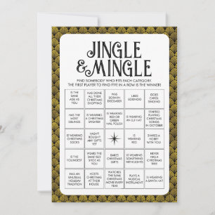 Art Deco-Helgdag-jingle och matchspel Julkort