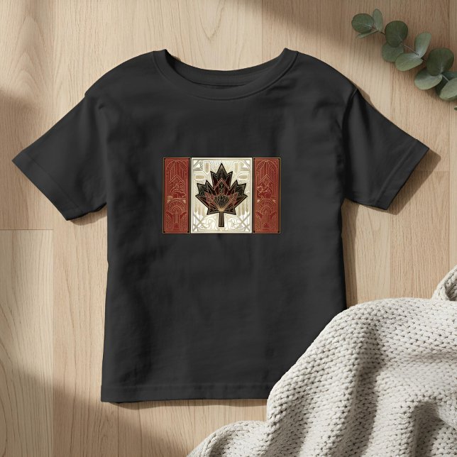 Art Deco Heritage Flag | Canada | 1920s T Shirt (Styled Shot)