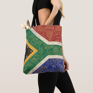 Art Deco Heritage Flag South Africa Anpassat Nam Tygkasse
