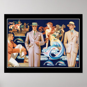Art Deco Herrmode Vintage Affisch