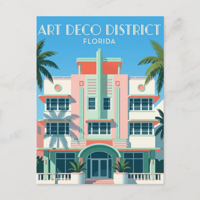 Art Deco Historic District USA Vykort (Framsida)