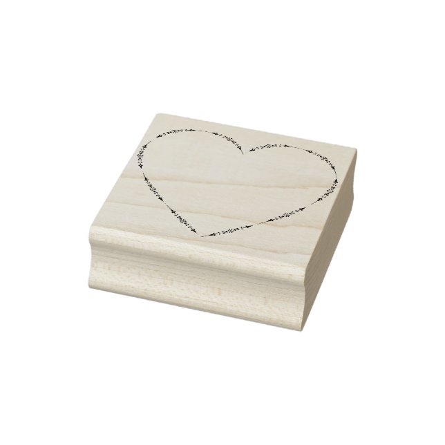 Art deco-hjärtillustration konst frimärke stämpel (Stämpel)