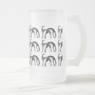 Art Deco Hounds Frostad Ölmugg Frostat Ölglas