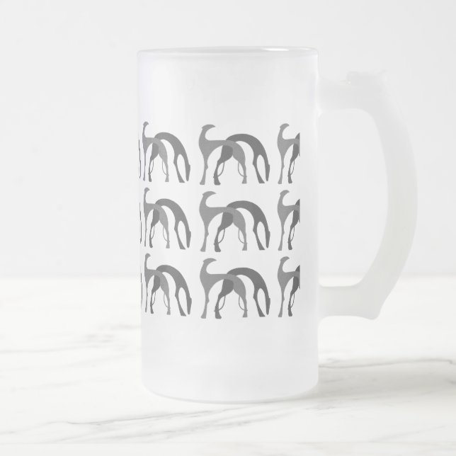 Art Deco Hounds Frostad Ölmugg Frostat Ölglas (Höger)