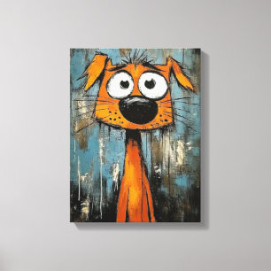 Art Deco Hund Framed Kanvastryck