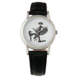 Art Deco Hund och Dam eWatch Ur Armbandsur
