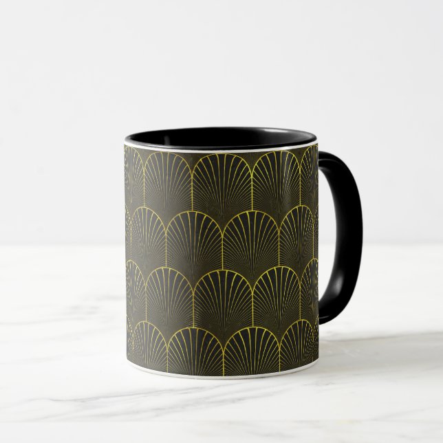 Art Deco i Guld och Black Mugg (Framsida höger)