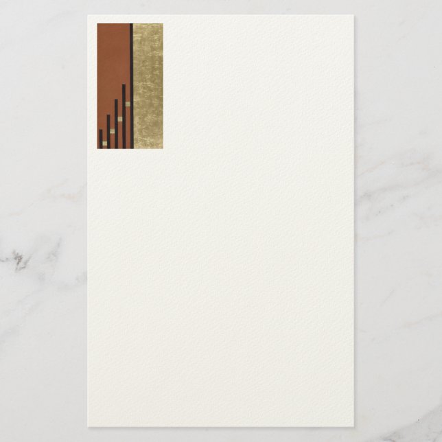 Art Deco i guld och tan Brevpapper (Framsida)