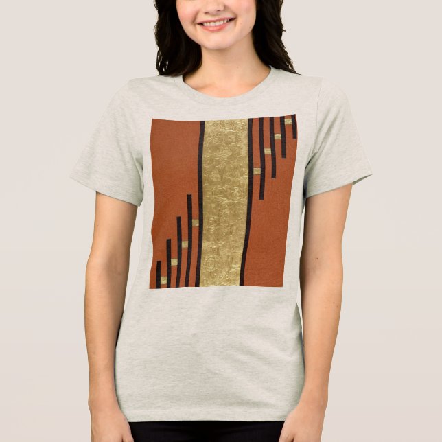 Art Deco i guld och tan T Shirt (Framsida)