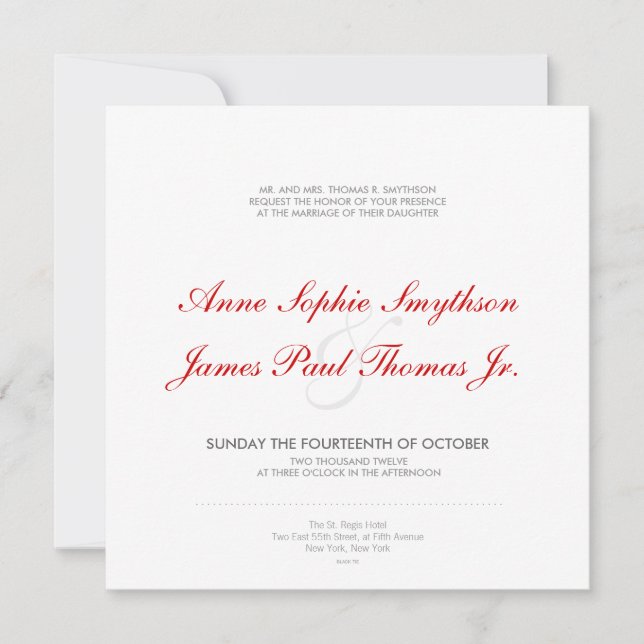 Art Deco II Modern bröllopsinbjudan Inbjudningar (Framsida)