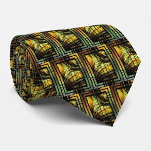 Art Deco in Grönt and Guld Neck Tie Slips