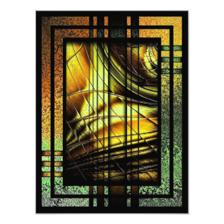 Art deco in Grönt och Guld-fotoutskrift Fototryck
