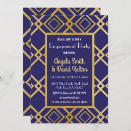 Art Deco-inbjudan till Förlovning Inbjudningskort 