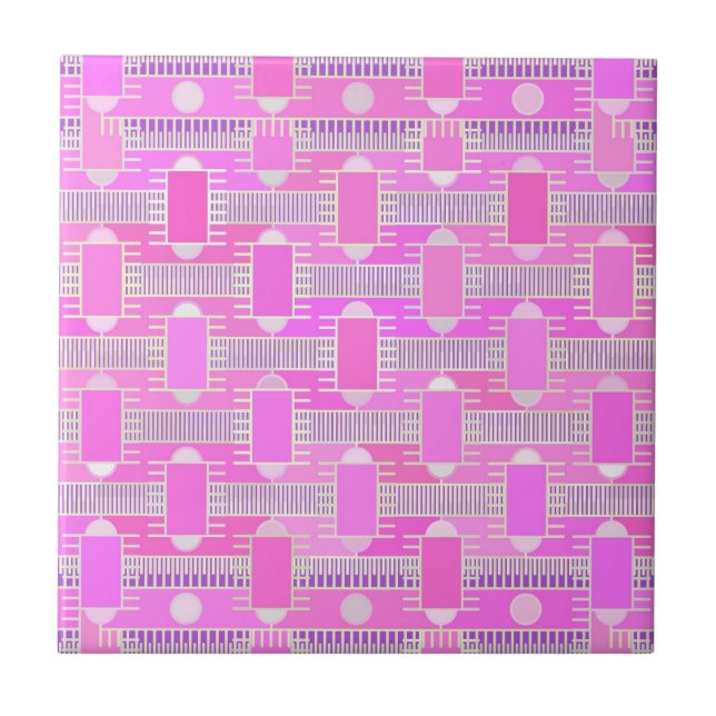 Art Deco industriell chic - rosa, förbättring Kakelplatta (Framsidan)