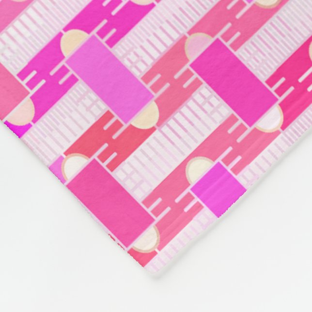 Art Deco industriell chic - rosa, fuchsia, orkidé Fleecefilt (Hörn)