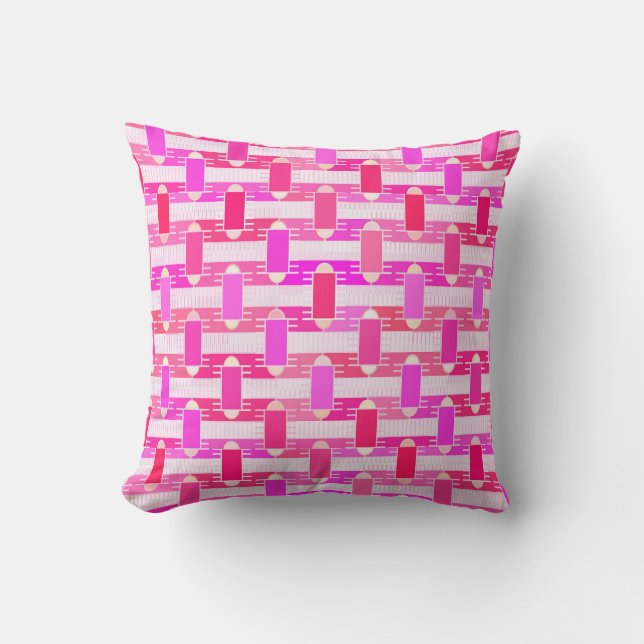 Art Deco industriell chic - rosa, fuchsia, orkidé Kudde (Framsida)