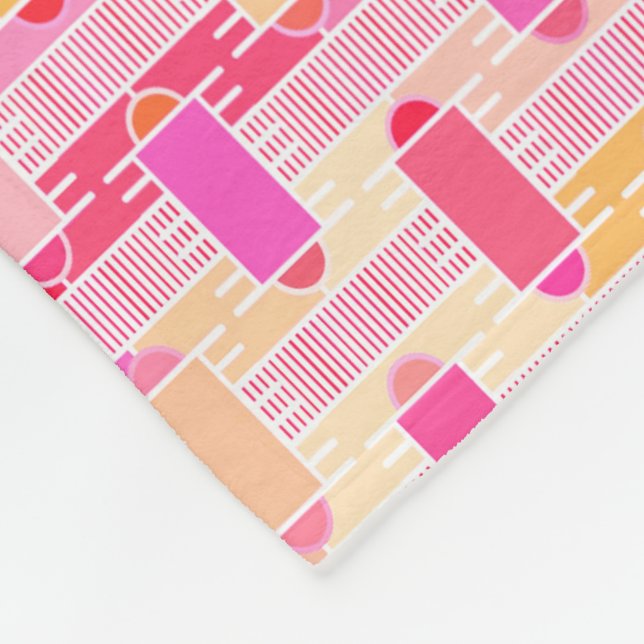 Art Deco industriell chic - rosa, persika, guld Fleecefilt (Hörn)