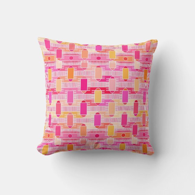 Art Deco industriell chic - rosa, persika, guld Kudde (Framsida)