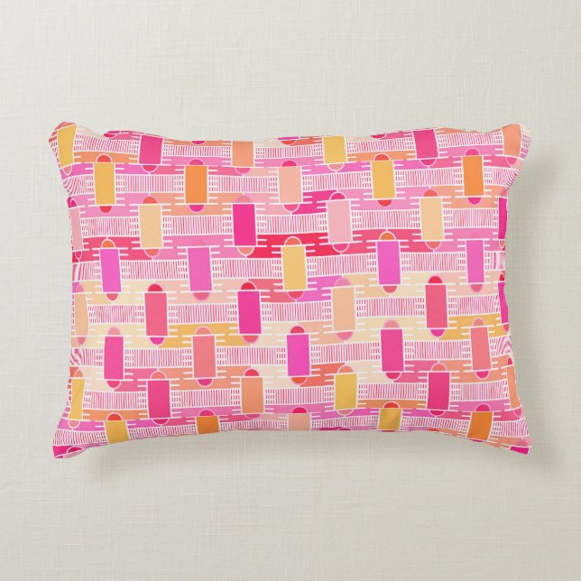 Art Deco industriell chic - rosa, persika, guld Prydnadskudde (Framsidan)