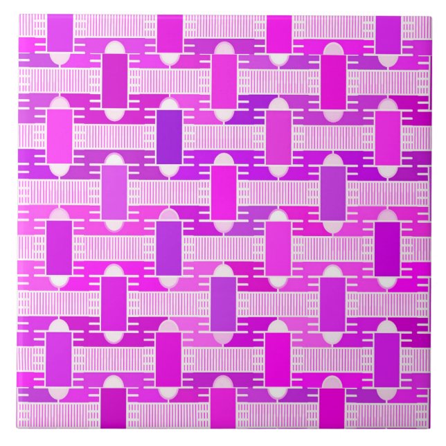 Art Deco industriell chic, violett, orkidé, lavend Kakelplatta (Framsidan)