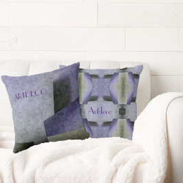 Art Deco inom Chic för Lila och Grönt Kudde