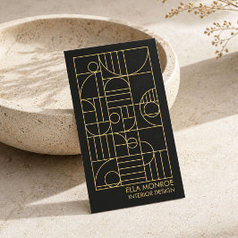 Art Deco Inredningsdesigner Geometrisk Visitkort