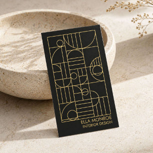 Art Deco Inredningsdesigner Geometrisk Visitkort