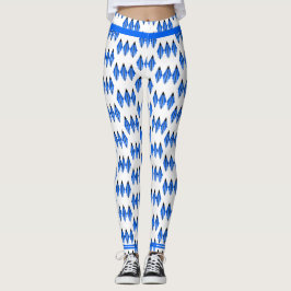 Art deco inslag i blå baljväxter leggings